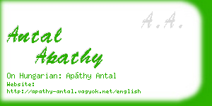 antal apathy business card